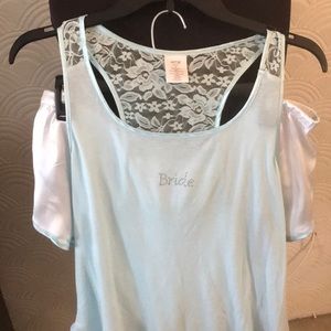 Bride/Bachelorette party tank, satin boxer pj’s